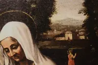 Sacra Famiglia  ( San Giovannino Elisabetta e Zaccaria ) dipinto olio su tela.