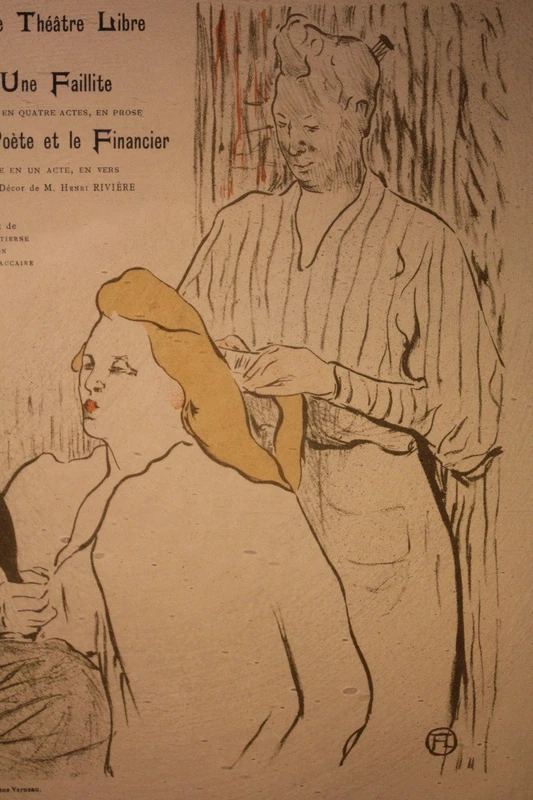 Henri de Toulouse-Lautrec 1864-1901 | La toletta per "Le Théâtre Libre" (1893) Il parrucchiere
