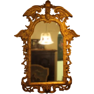 Finely carved 18th-century Venetian mirror.