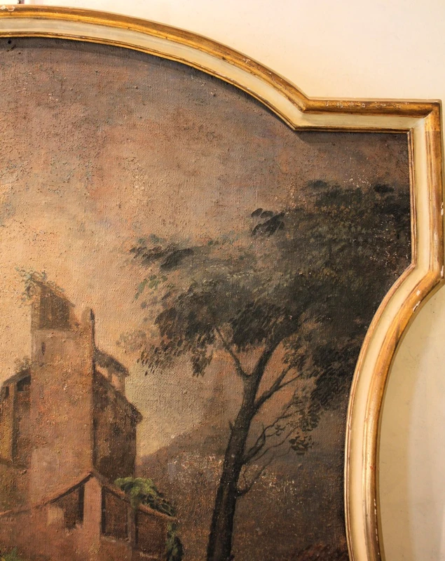 Paesaggio di ambito veneto, dipinto del XVIII sec.