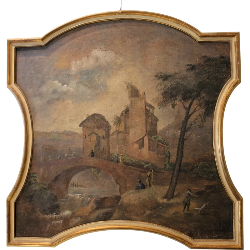 Paesaggio di ambito veneto, dipinto del XVIII sec.