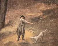 Paesaggio di ambito veneto, dipinto del XVIII sec.