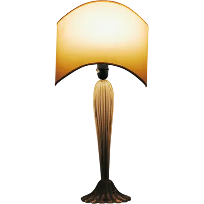 1940s/'50s Murano table lamp - ribbed glass with gold dusting
