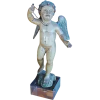 Petit angelot ancien en bois polychrome -Italie 18ème siècle