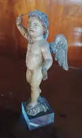 Petit angelot ancien en bois polychrome -Italie 18ème siècle