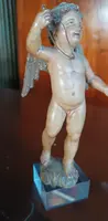 Petit angelot ancien en bois polychrome -Italie 18ème siècle