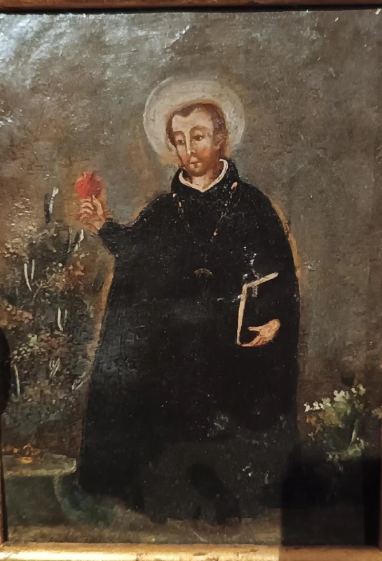 Copper painting depicting Jesuit saint Spanish school 18th century
