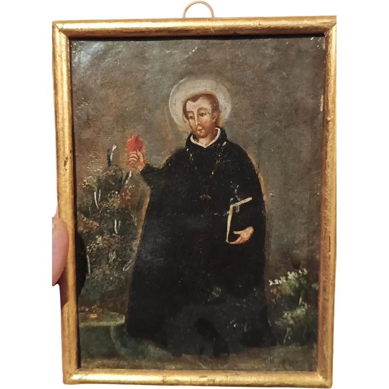 Copper painting depicting Jesuit saint Spanish school 18th century