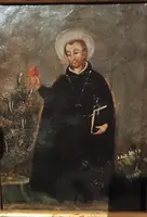 Copper painting depicting Jesuit saint Spanish school 18th century