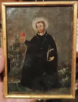 Copper painting depicting Jesuit saint Spanish school 18th century