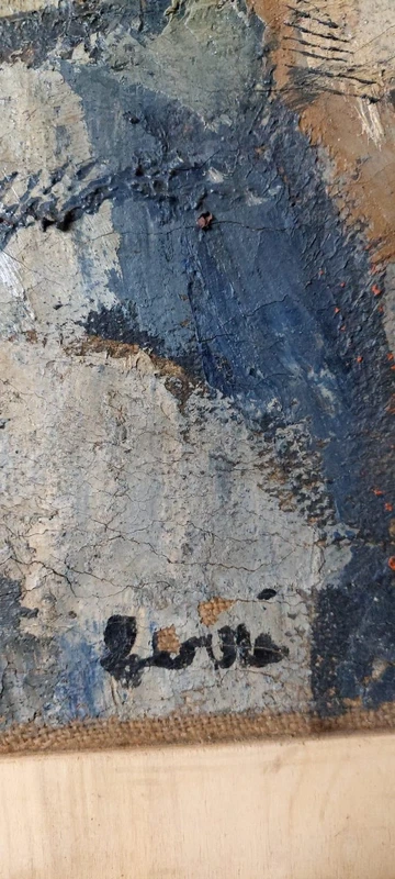GRANDE HUILE SUR TOILE FERRUCCIO FERRI -1955 - "LE PÊCHEUR" TOILE 105X75 CM