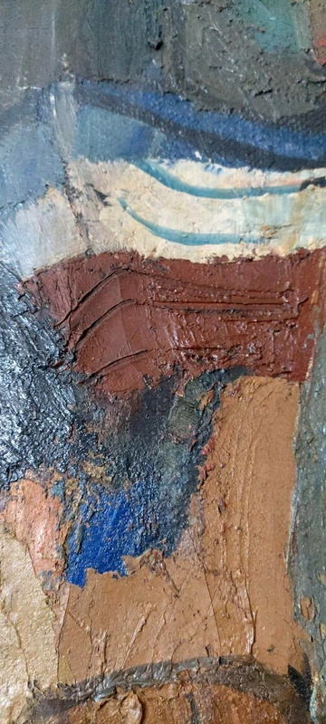 GRANDE HUILE SUR TOILE FERRUCCIO FERRI -1955 - "LE PÊCHEUR" TOILE 105X75 CM