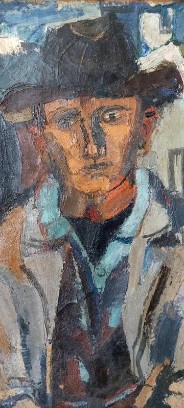 GRANDE HUILE SUR TOILE FERRUCCIO FERRI -1955 - "LE PÊCHEUR" TOILE 105X75 CM