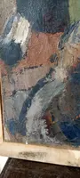 GRANDE HUILE SUR TOILE FERRUCCIO FERRI -1955 - "LE PÊCHEUR" TOILE 105X75 CM
