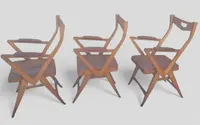 Ensemble de fauteuils en cuir de chêne Original 1950s Design