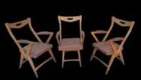 Ensemble de fauteuils en cuir de chêne Original 1950s Design