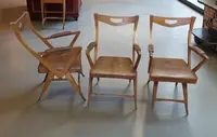 Ensemble de fauteuils en cuir de chêne Original 1950s Design