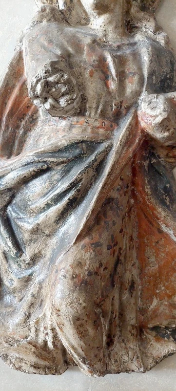 Madone en papier mâché et stuc 18e siècle ITALIE