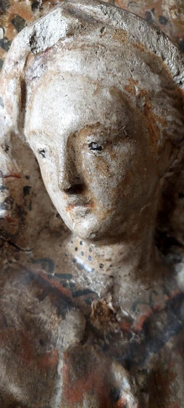 Madone en papier mâché et stuc 18e siècle ITALIE