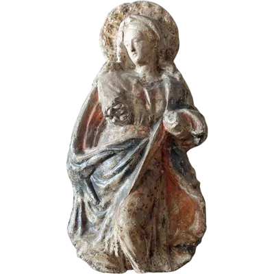 Madone en papier mâché et stuc 18e siècle ITALIE