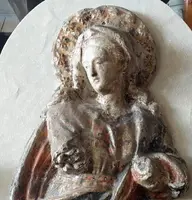 Madone en papier mâché et stuc 18e siècle ITALIE