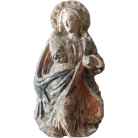 Madone en papier mâché et stuc 18e siècle ITALIE