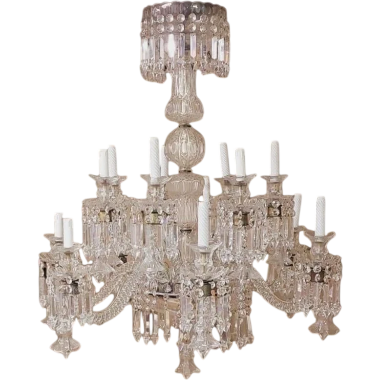 Grande lampadario di cristallo Francia anni '30/'40