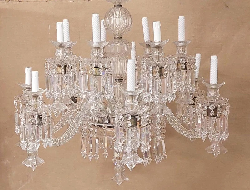 Grande lampadario di cristallo Francia anni '30/'40