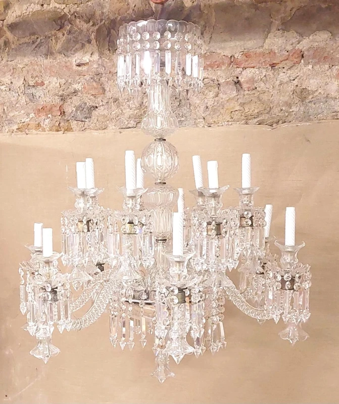 Grande lampadario di cristallo Francia anni '30/'40