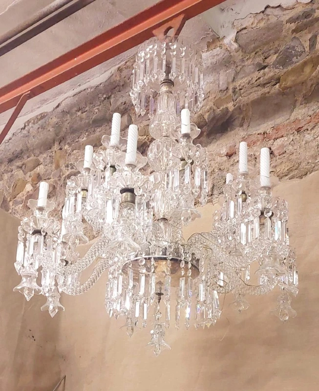 Grande lampadario di cristallo Francia anni '30/'40