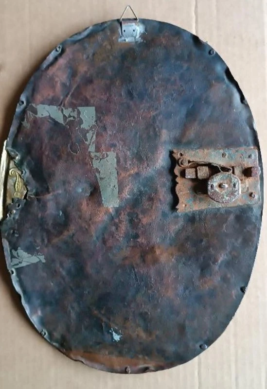 Antico sportello tabernacolo -sbalzo in rame dorato Barocco