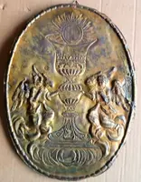 Antico sportello tabernacolo -sbalzo in rame dorato Barocco