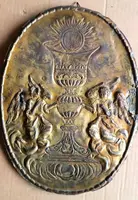 Antico sportello tabernacolo -sbalzo in rame dorato Barocco