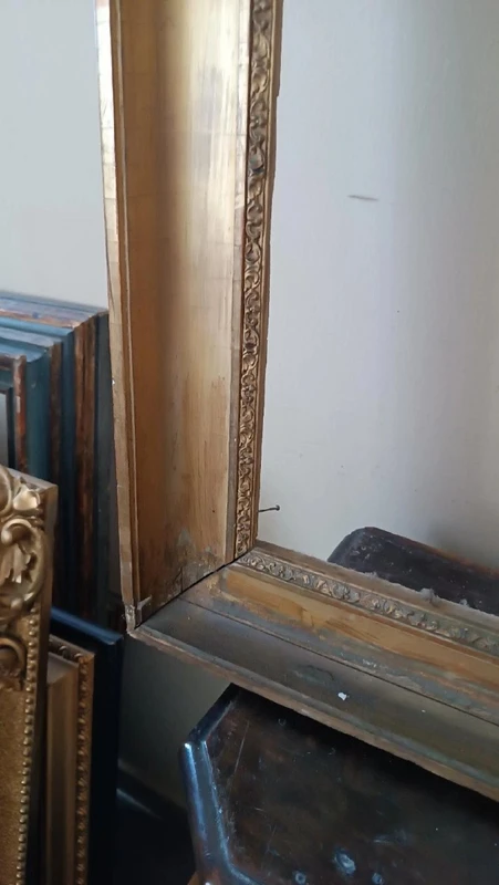 Grande cornice antica prima meta' XIX secolo legno dorato