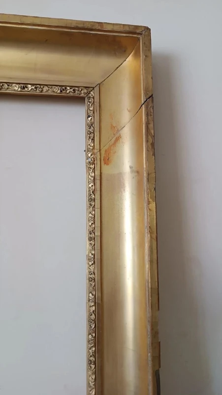 Grande cornice antica prima meta' XIX secolo legno dorato