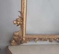 Console table with mirror gilded wood 19th century Tuscany