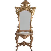 Console table with mirror gilded wood 19th century Tuscany