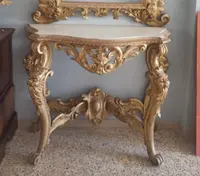 Console table with mirror gilded wood 19th century Tuscany