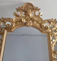 Console table with mirror gilded wood 19th century Tuscany