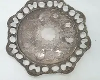 Plateau avec carafe et 6 verres verre et métal argenté époque art noveau