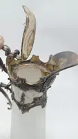 Plateau avec carafe et 6 verres verre et métal argenté époque art noveau