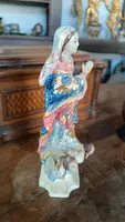antica piccola scultura in legno ,madonna immacolata sud america XIX secolo