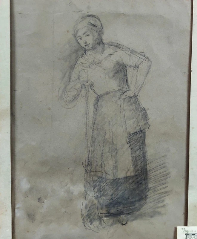 disegno antico Bifronte Osvaldo Bignami -Lodi,  1856 – Civate, 1936)