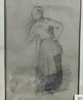 disegno antico Bifronte Osvaldo Bignami -Lodi,  1856 – Civate, 1936)