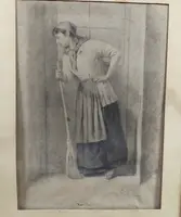 disegno antico Bifronte Osvaldo Bignami -Lodi,  1856 – Civate, 1936)