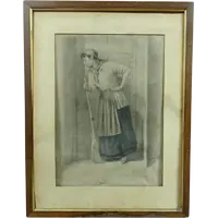 disegno antico Bifronte Osvaldo Bignami -Lodi,  1856 – Civate, 1936)