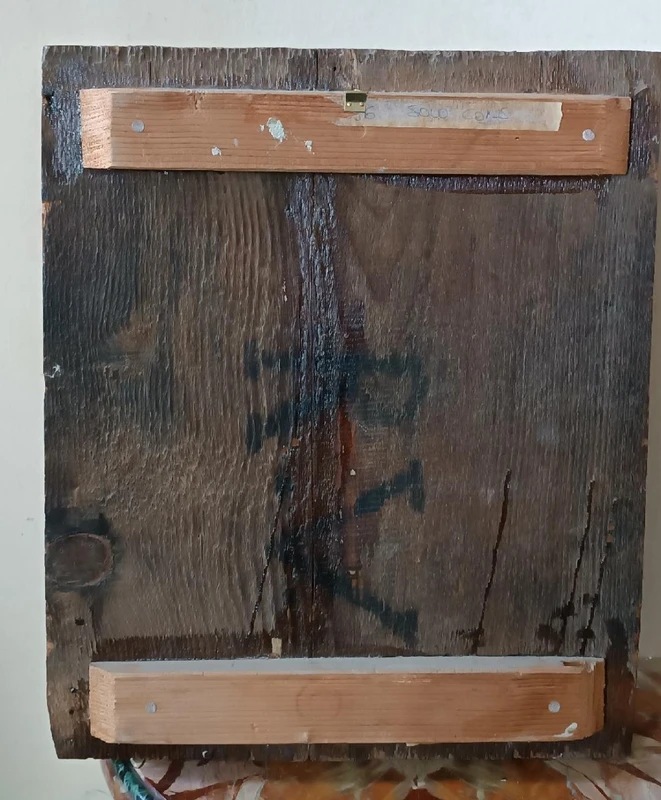 Panneau peint ancien -Famille sacrée-École crétoise vénitienne XVIe siècle