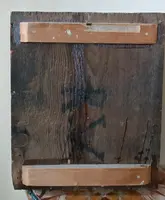 Panneau peint ancien -Famille sacrée-École crétoise vénitienne XVIe siècle