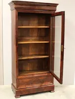 Antique Louis Philippe mahogany bookcase display case 19th century