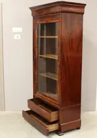 Antique Louis Philippe mahogany bookcase display case 19th century